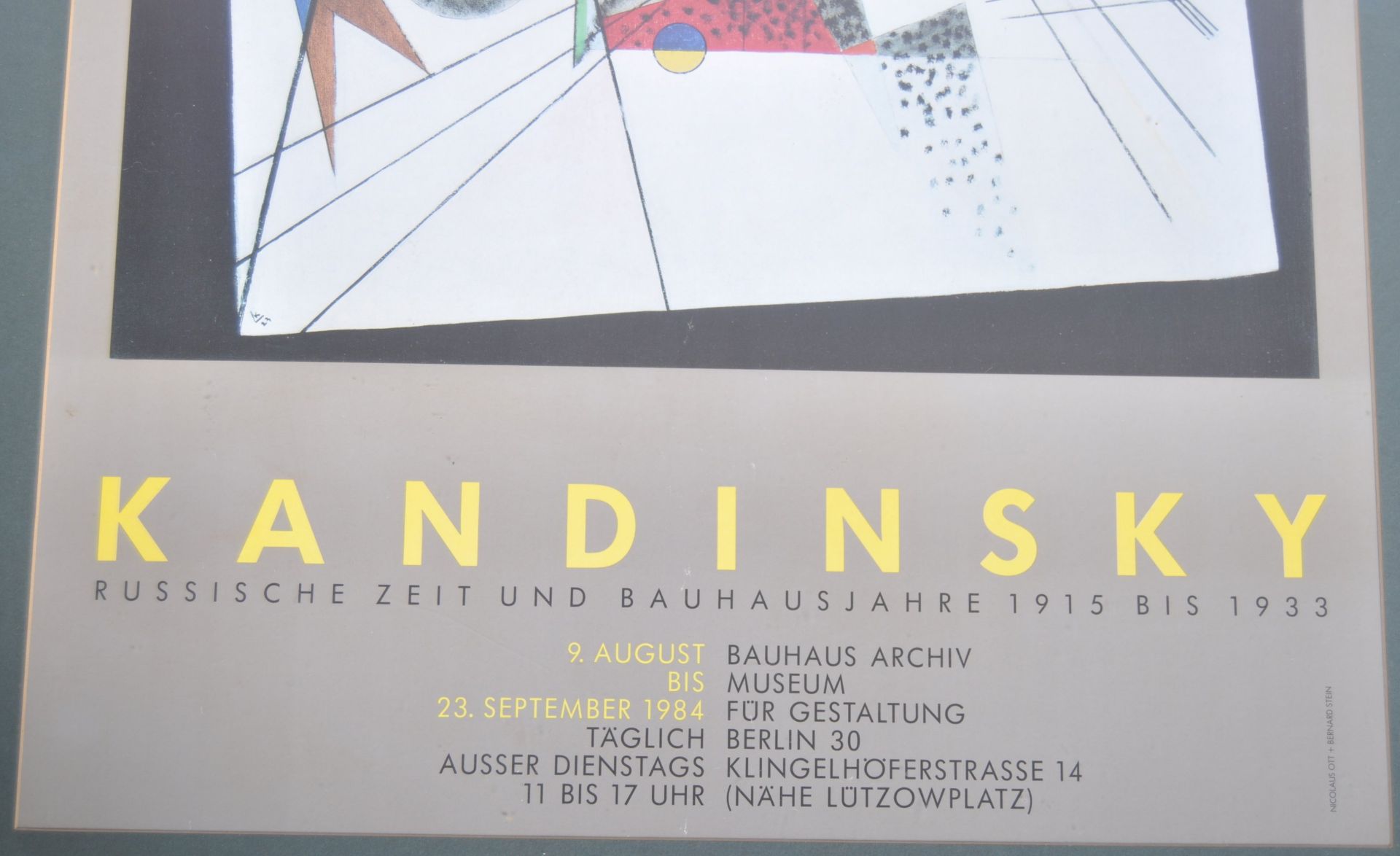 KANDINSKY 1980'S MUSEUM EXHIBITION POSTER FOR BAUHAUS ARCHIV MUSEUM - Image 4 of 5