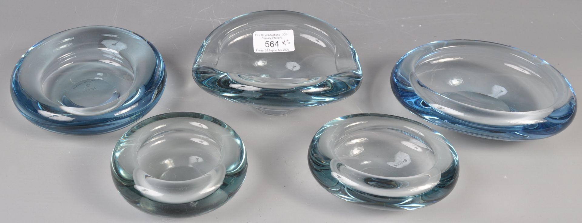 COLLECTION OF DANISH GLASS HOLMEGAARD BOWLS BY P. LUTKEN