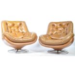 FABULOUS PAIR OF MID CENTURY EASY LOUNGE SWIVEL ARMCHAIRS