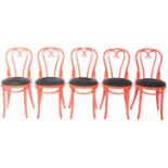 SET OF NINE RETRO VINTAGE THONET STYLE BENTWOOD CAFE DINING CHAIRS