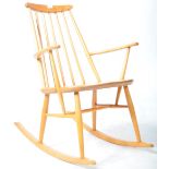 ERCOL STYLE BEECH AND ELM ROCKING CHAIR