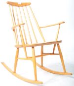 ERCOL STYLE BEECH AND ELM ROCKING CHAIR