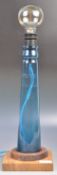 RETRO VINTAGE UPCYCLED BLUE GLASS VASE TABLE LAMP LIGHT