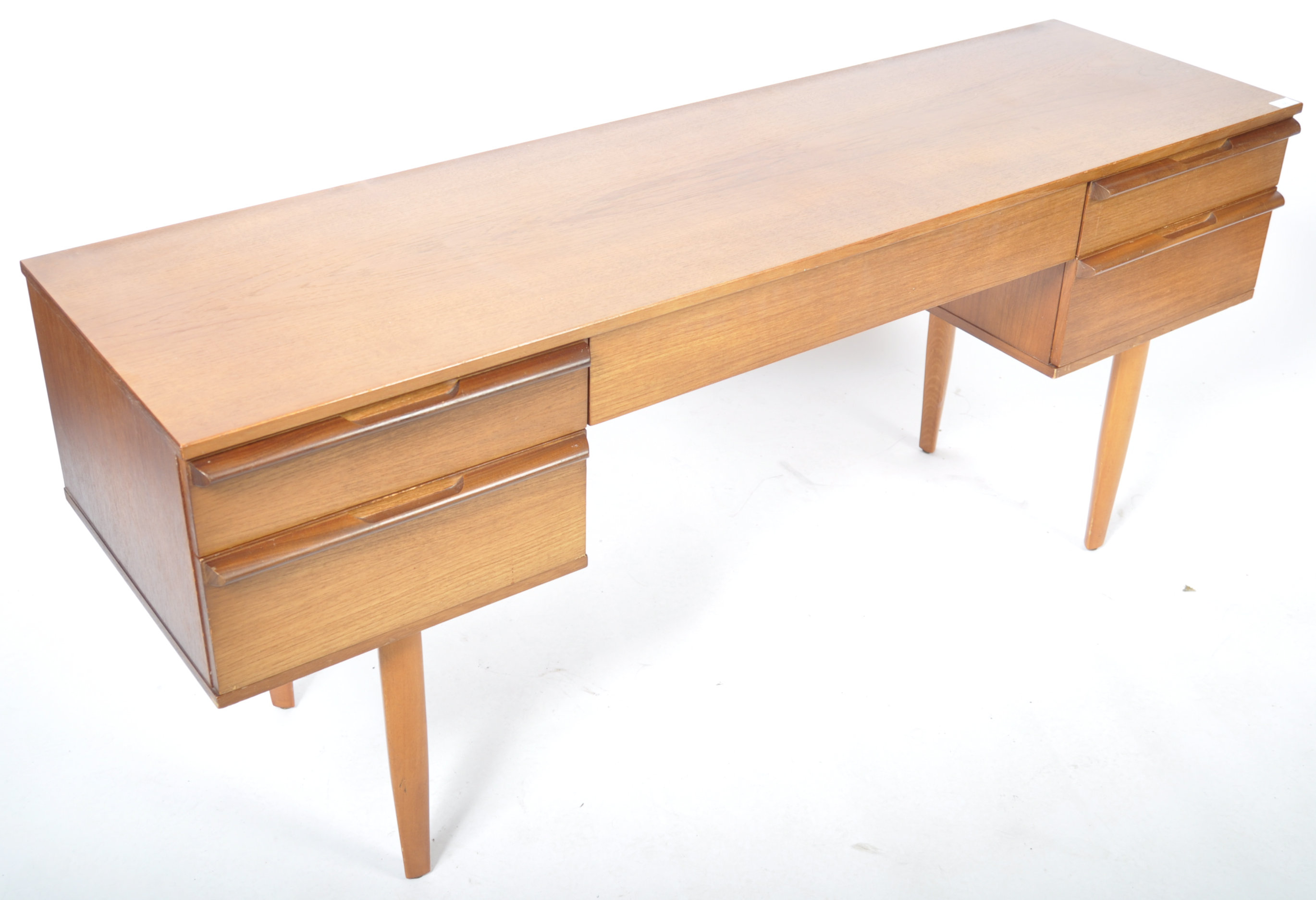 AVALON MID CENTURY RETRO TEAK TWIN PEDESTAL DESK - Image 2 of 6