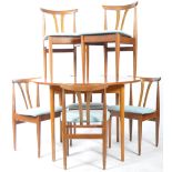 MID 20TH CENTURY DANISH INFLUENCE TEAK DINING TABLE AND SIX CHAIRS