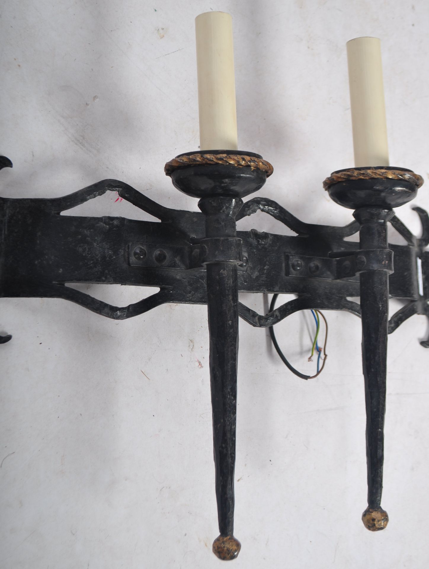 SET OF FOUR ANTIQUE GOTHIC REVIVAL WALL LIGHT SCONCES - Image 4 of 6