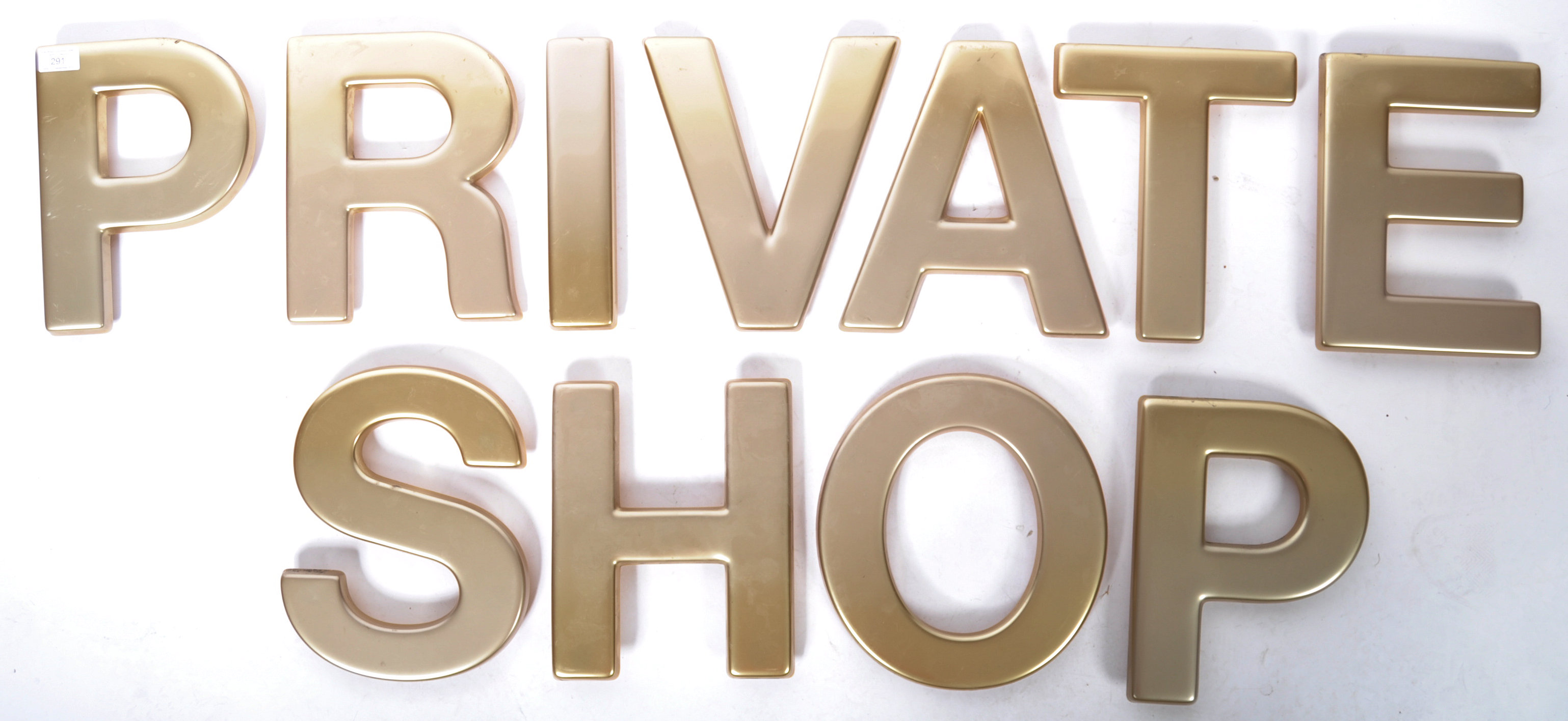 PRIVATE SHOP GOLD COLOURWAY ADVERTISING ACRYLIC LETTERS