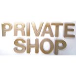 PRIVATE SHOP GOLD COLOURWAY ADVERTISING ACRYLIC LETTERS