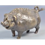 ANTIQUE STYLE BRONZE DESK BELL IN THE FORM OF A PIG