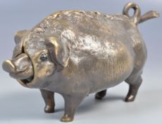 ANTIQUE STYLE BRONZE DESK BELL IN THE FORM OF A PIG