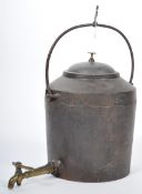 LATE VICTORIAN CAST IRON AND BRASS FIVE GALLON WATER BOILER