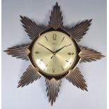 RETRO METAMEC TIMESTAR SUNBURST WALL CLOCK