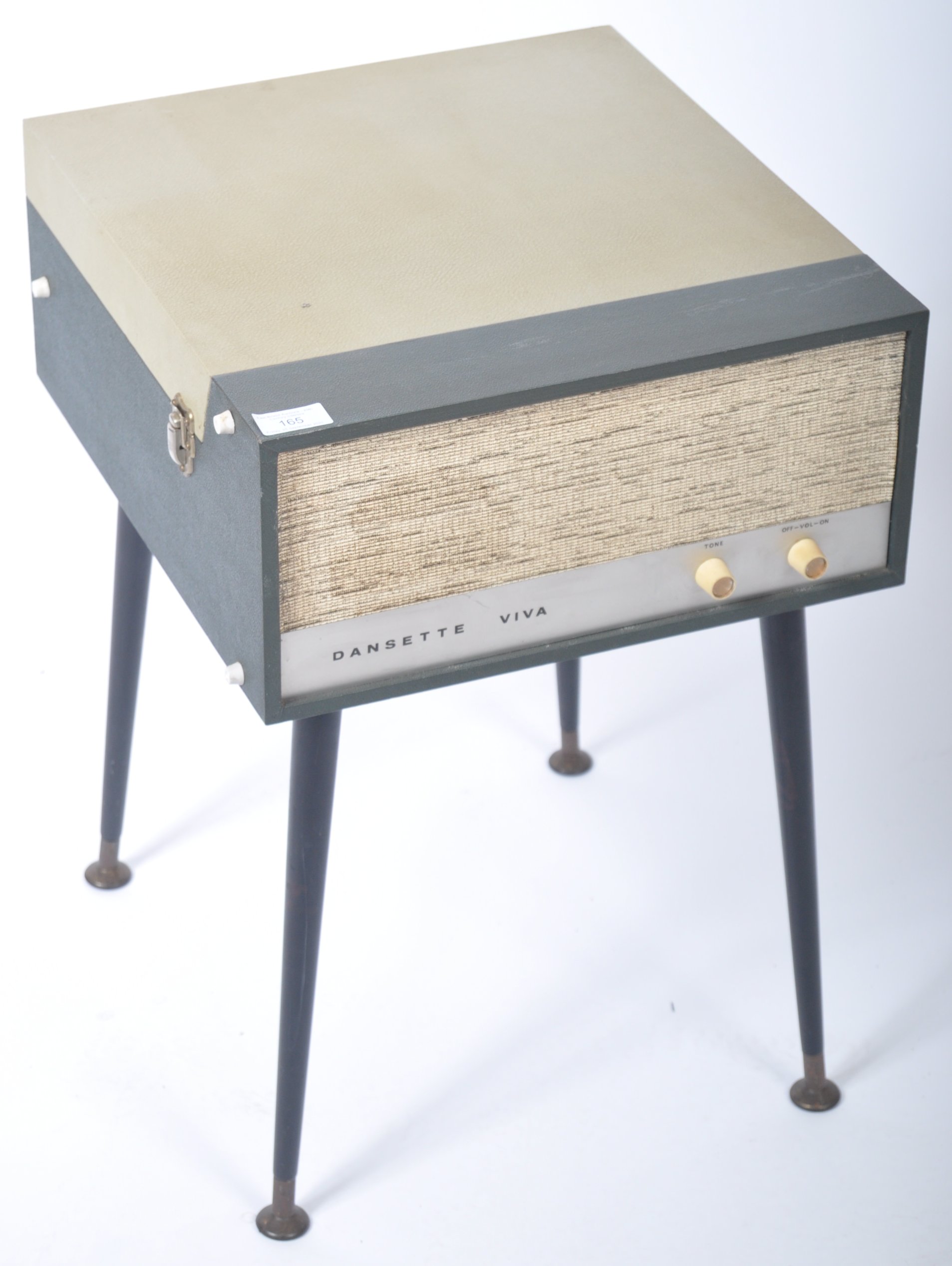 DANSETTE VIVA RETRO FREE STANDING RECORD PLAYER RAISED ON TAPERING SUPPORTS - Image 2 of 7