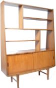 MID CENTURY DANISH INSPIRED TEAK WOOD FREESTANDING ROOM DIVIDER UNIT