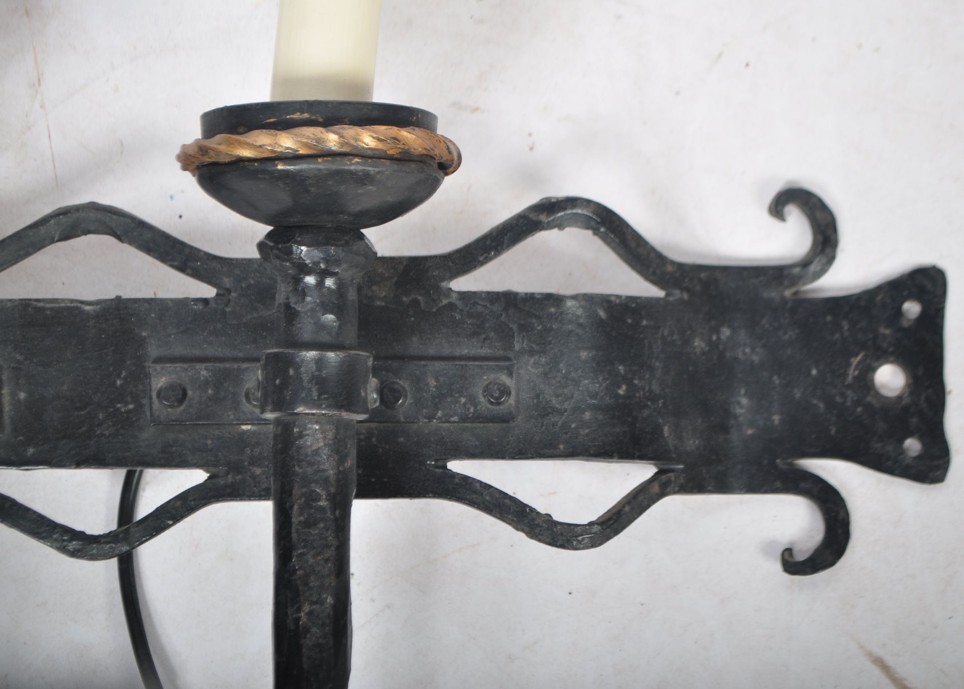 SET OF FOUR ANTIQUE GOTHIC REVIVAL WALL LIGHT SCONCES - Image 5 of 6
