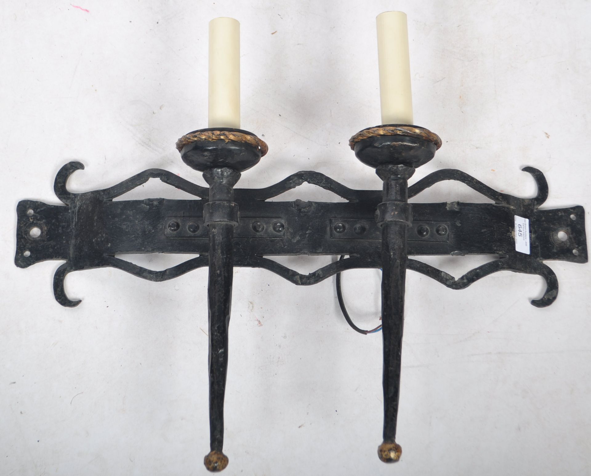SET OF FOUR ANTIQUE GOTHIC REVIVAL WALL LIGHT SCONCES - Image 3 of 6