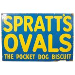 SPRATT'S OVALS DOG BISCUIT ENAMELED ADVERTISING SIGN