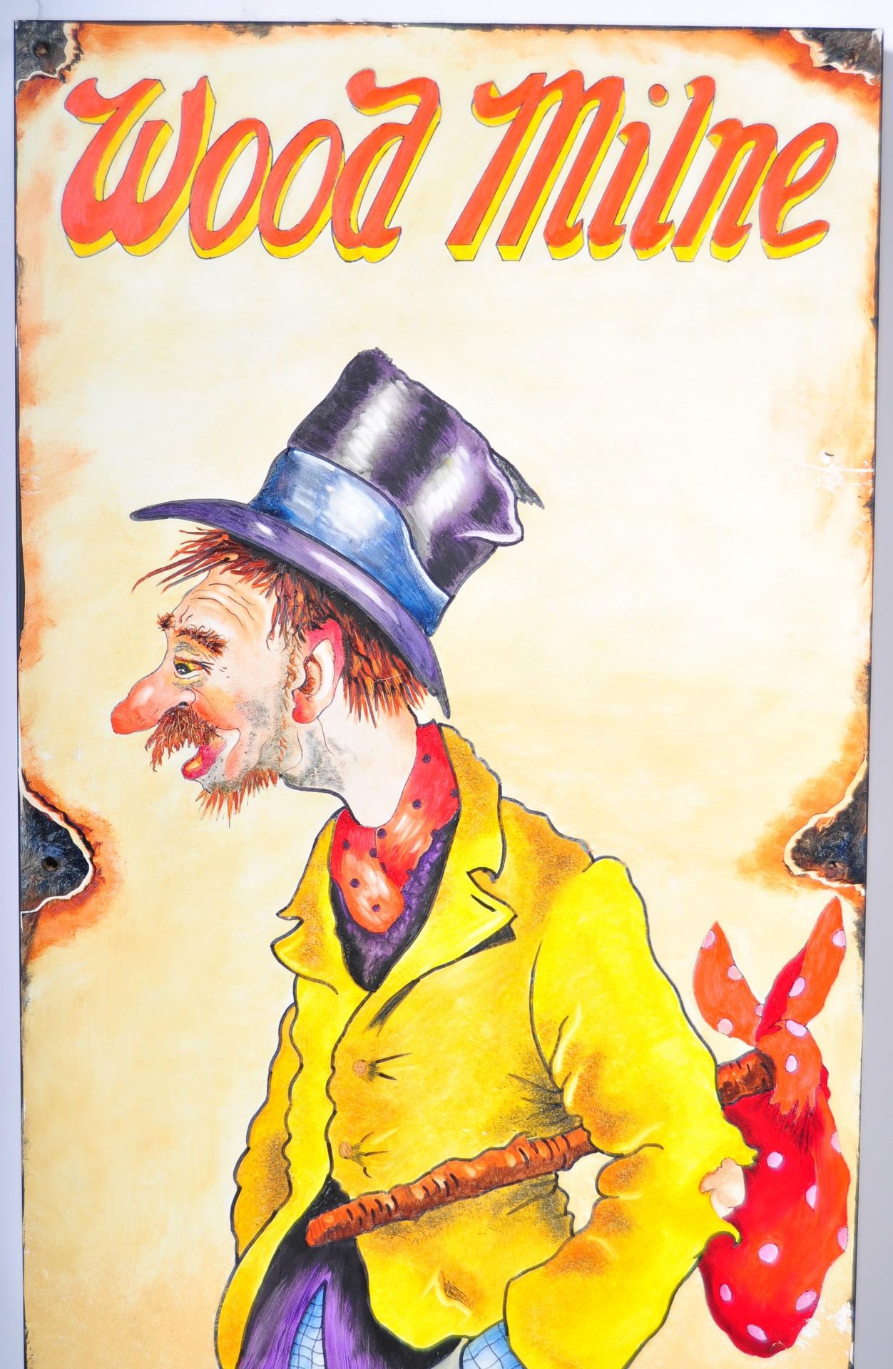 WOOD MILNE SHOE SHINE OIL ON BOARD IMPRESSION OF A ENAMEL ADVERTISING SIGN - Image 2 of 3