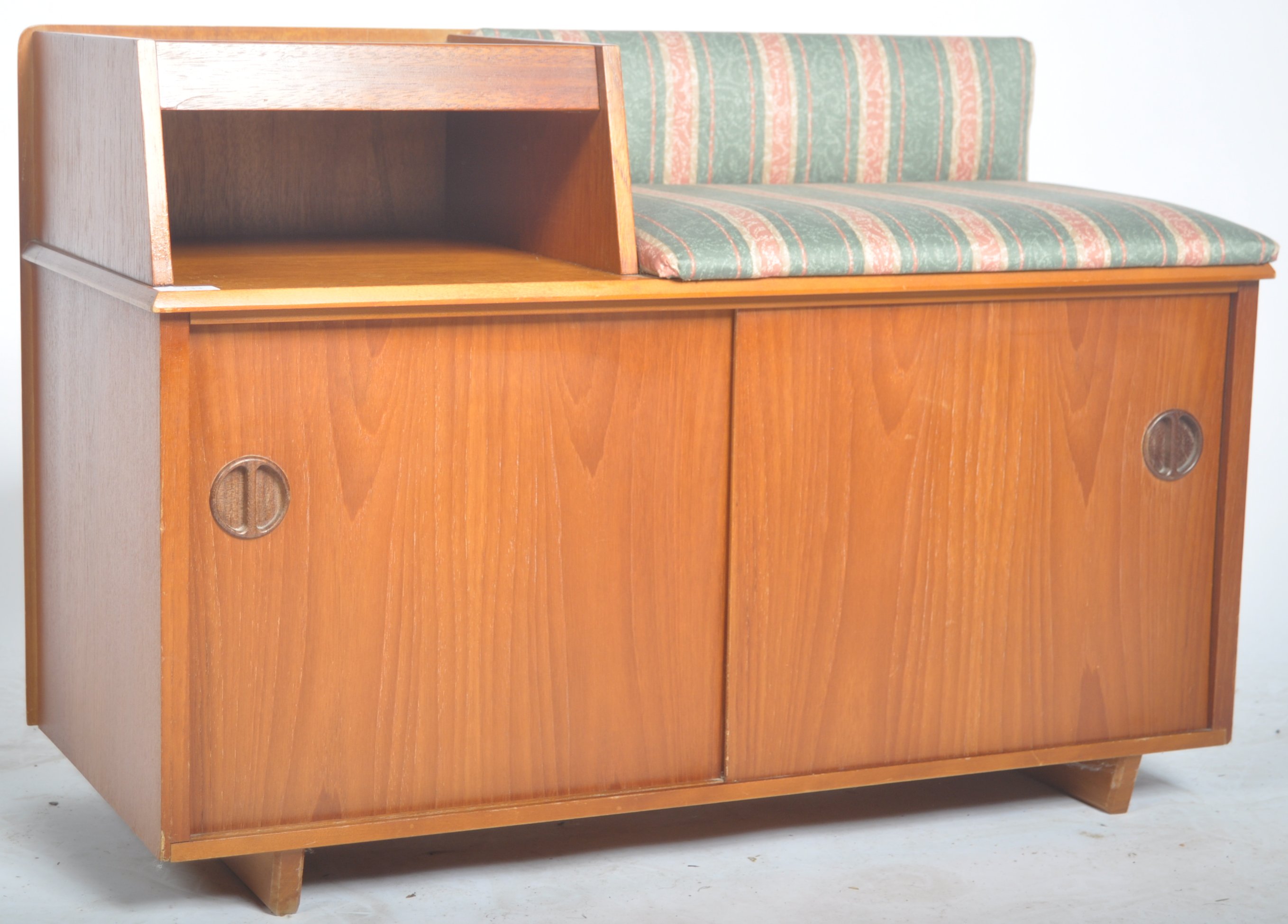 CHIPPY HEATH MID CENTURY TELEPHONE TABLE SEAT OF TEAK CONSTRUCTION