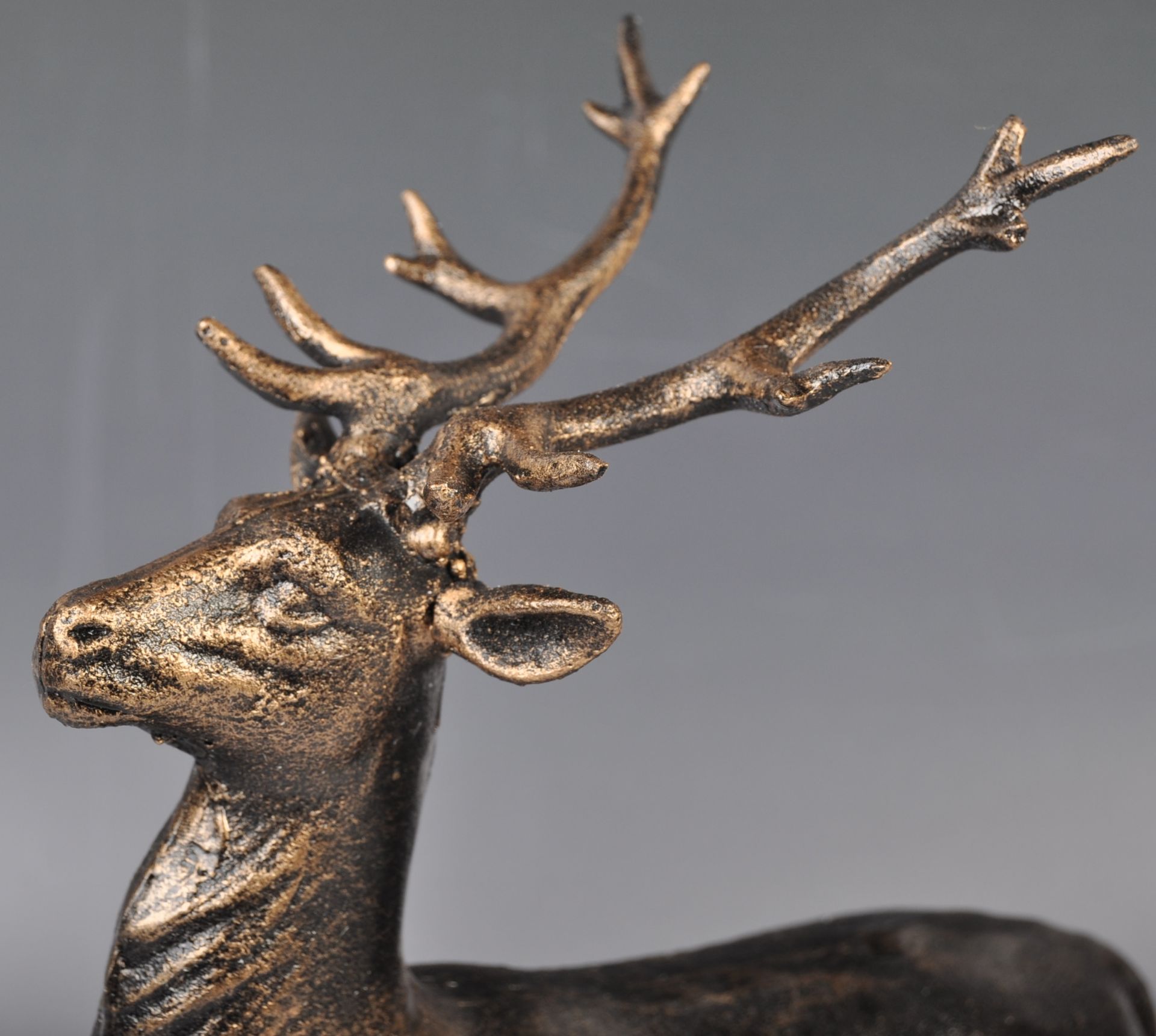 PAIR OF ANTIQUE STYLE FIGURES OF DEER / STAGS - Image 2 of 5