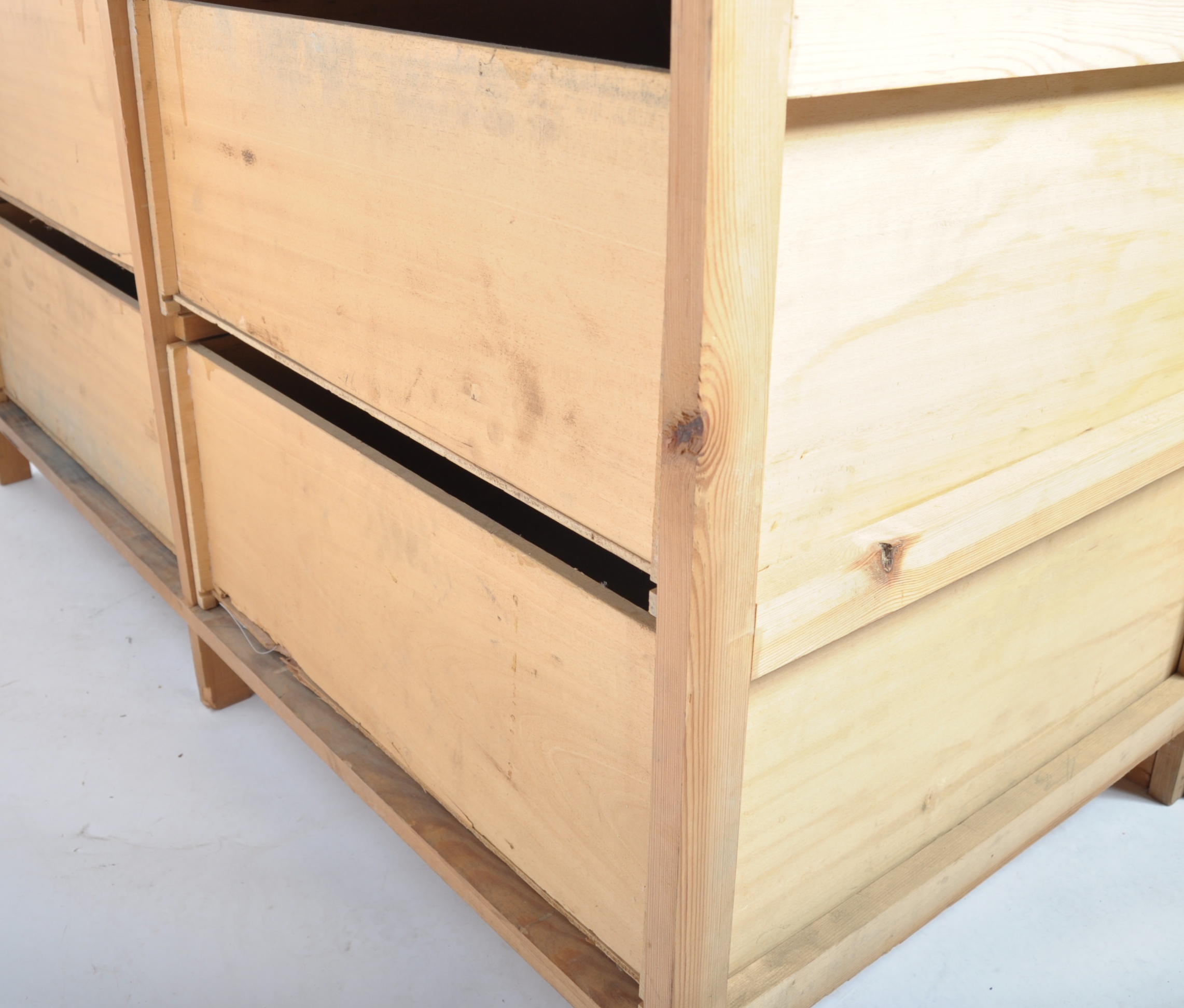 MID CENTURY GOLDEN OAK ARCHITECTS INDUSTRIAL PLAN CHEST OF DRAWERS - Image 5 of 5