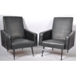 MATCHING PAIR OF ITALIAN 1960'S RETRO VINYL ARMCHAIRS