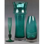 COLLECTION OF LASI OY RIIHIMAKI GLASS IN GREEN