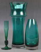 COLLECTION OF LASI OY RIIHIMAKI GLASS IN GREEN