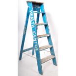 ORIGINAL MID CENTURY BLUE PAINTED HEALTH CENTER STEPLADDER