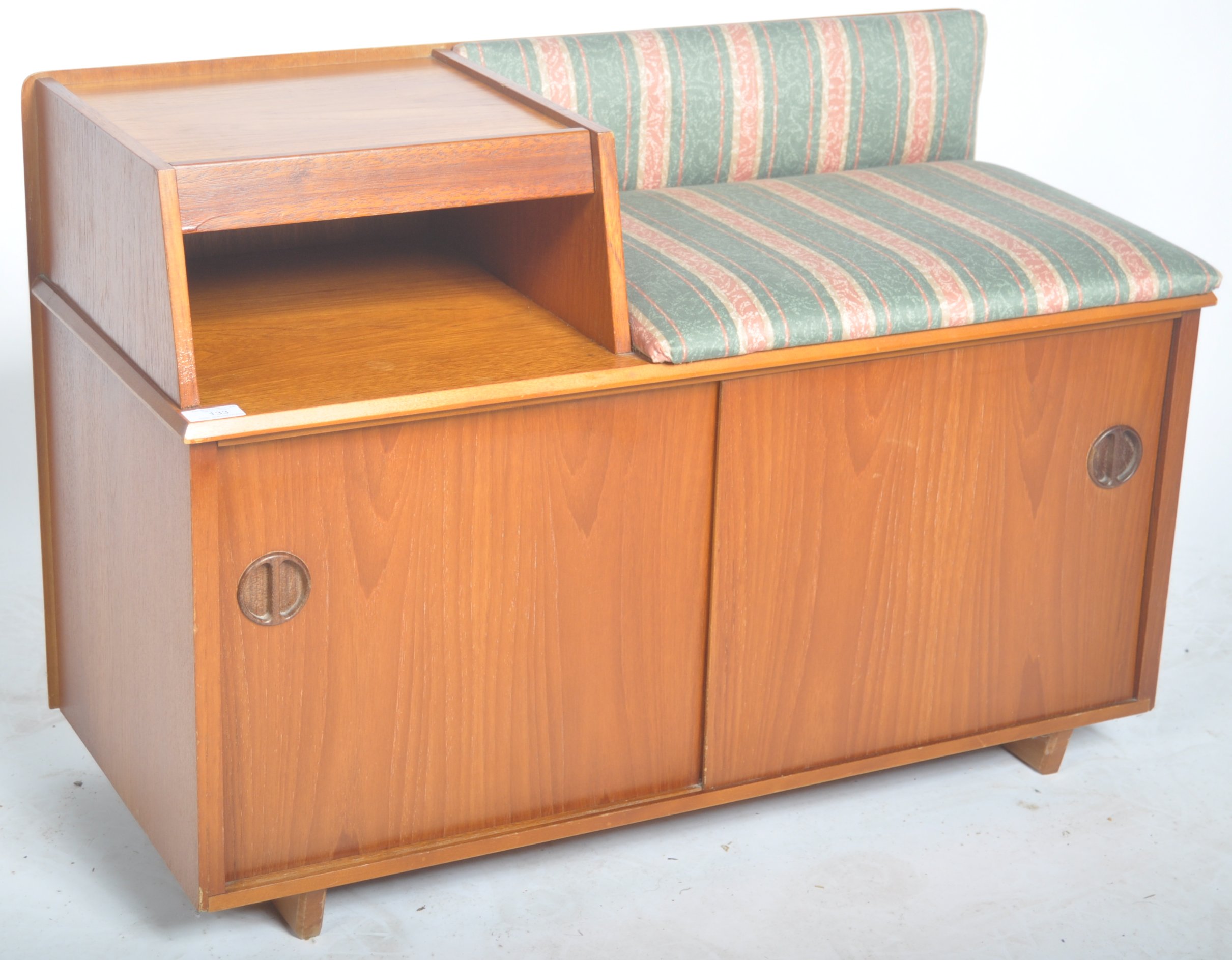 CHIPPY HEATH MID CENTURY TELEPHONE TABLE SEAT OF TEAK CONSTRUCTION - Image 2 of 9