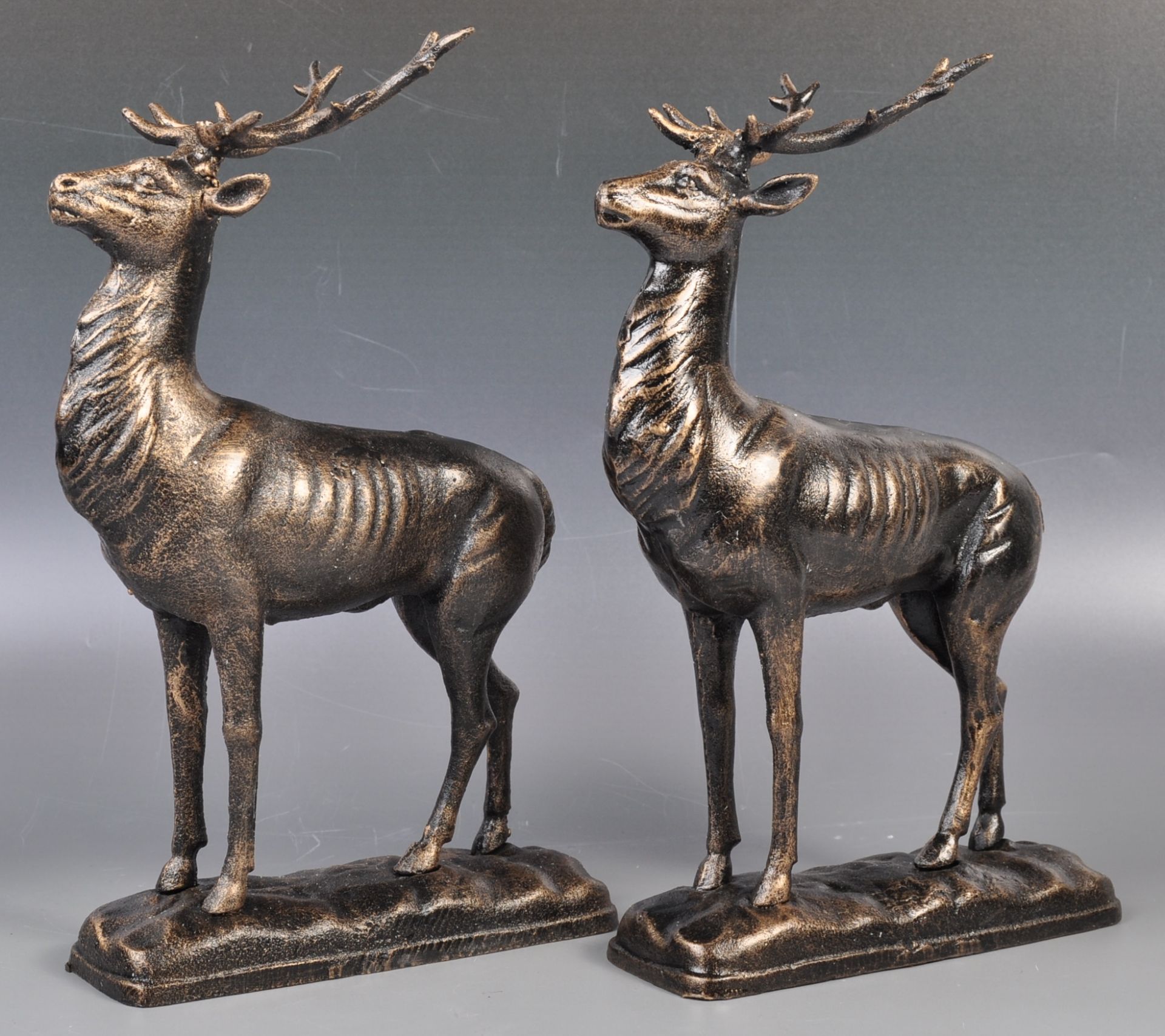 PAIR OF ANTIQUE STYLE FIGURES OF DEER / STAGS