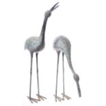 FANTASTIC PAIR OF WEATHERED BRONZE STORKS