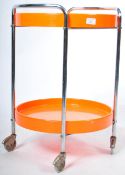 ORIGINAL 1960'S ITALIAN RETRO VIBRANT ORANGE AND CHROME TROLLEY