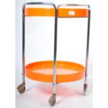 ORIGINAL 1960'S ITALIAN RETRO VIBRANT ORANGE AND CHROME TROLLEY