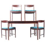 A. H. MACINTOSH & CO. RETRO 1970'S EXTENDING DINING TABLE AND CHAIRS