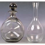 TWO HOLMEGAARD STUDIO ART GLASS DECANTERS