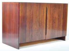 MID CENTURY MODERN AFROMOSIA TEAK WOOD TWIN DOOR CUPBOARD