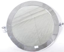 GOOD 20TH CENTURY CHROME PIVOTAL WALL MIRROR OF CIRCULAR FORM