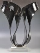 MID CENTURY MODERN ABSTRACT ART SMOKEY ACRYLIC SCULPTURE