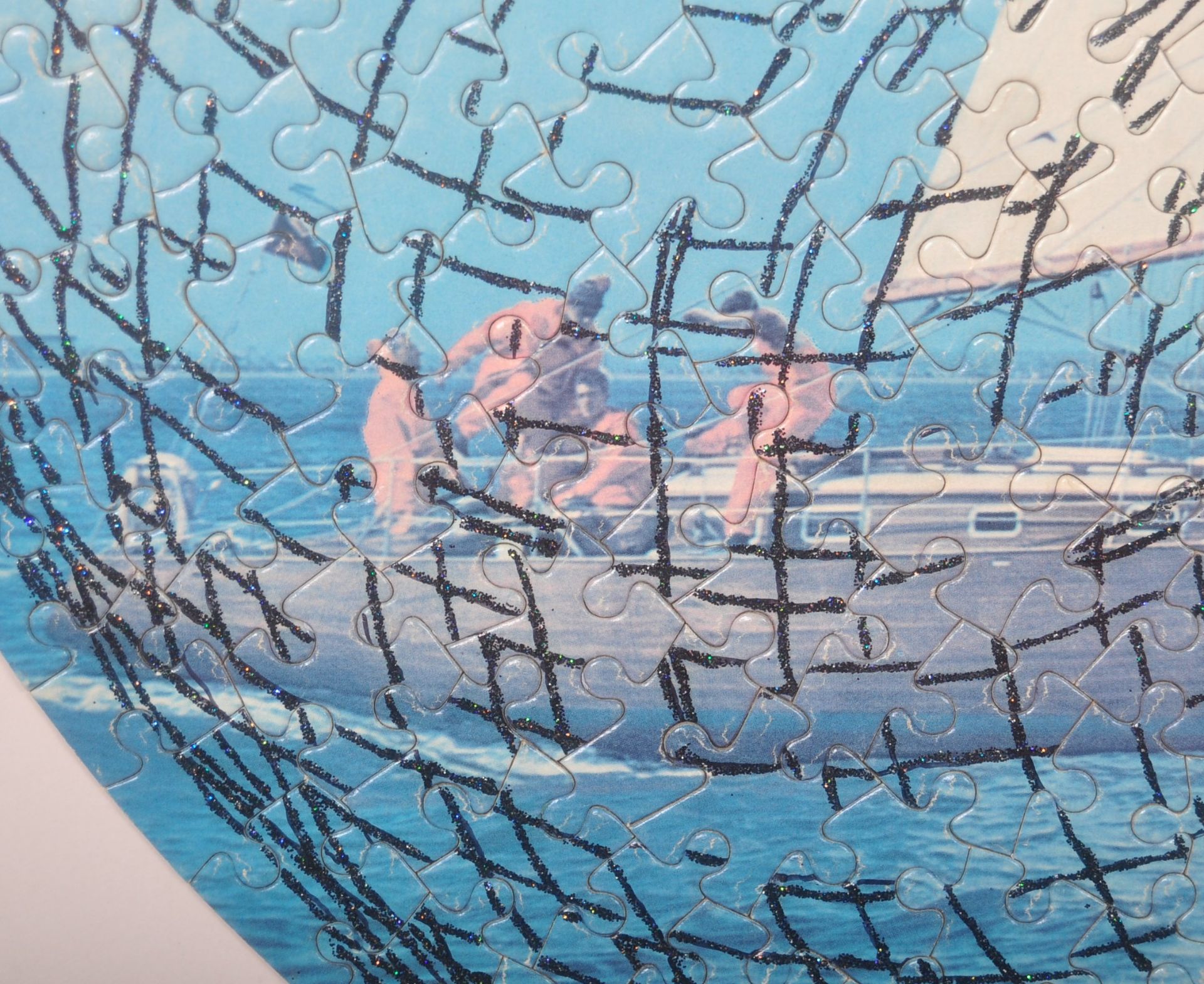 20TH CENTURY PUZZLE PAINTING DEPICTING SAILING BOATS AT SEA - Image 3 of 5