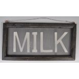 EARLY 20TH CENTURY POINT OF SALE SHOP ADVERTISING SIGN FOR MILK