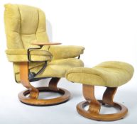 ORIGINAL STRESSLESS SWIVEL RECLINING ARMCHAIR AND MATCHING FOOTSTOOL