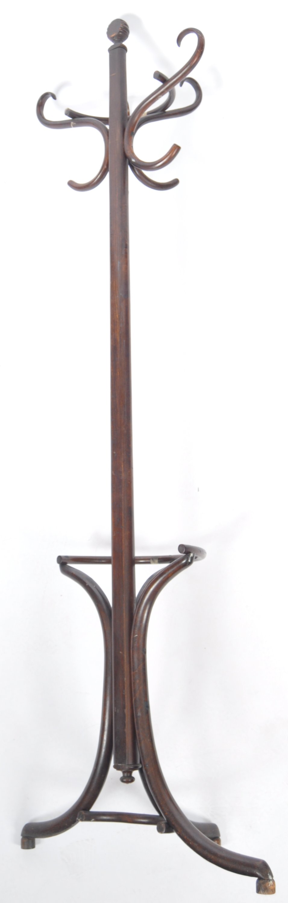 EARLY 20TH CENTURY THONET STYLE HALF ROUND BENTWOOD COAT RACK STAND - Image 4 of 4