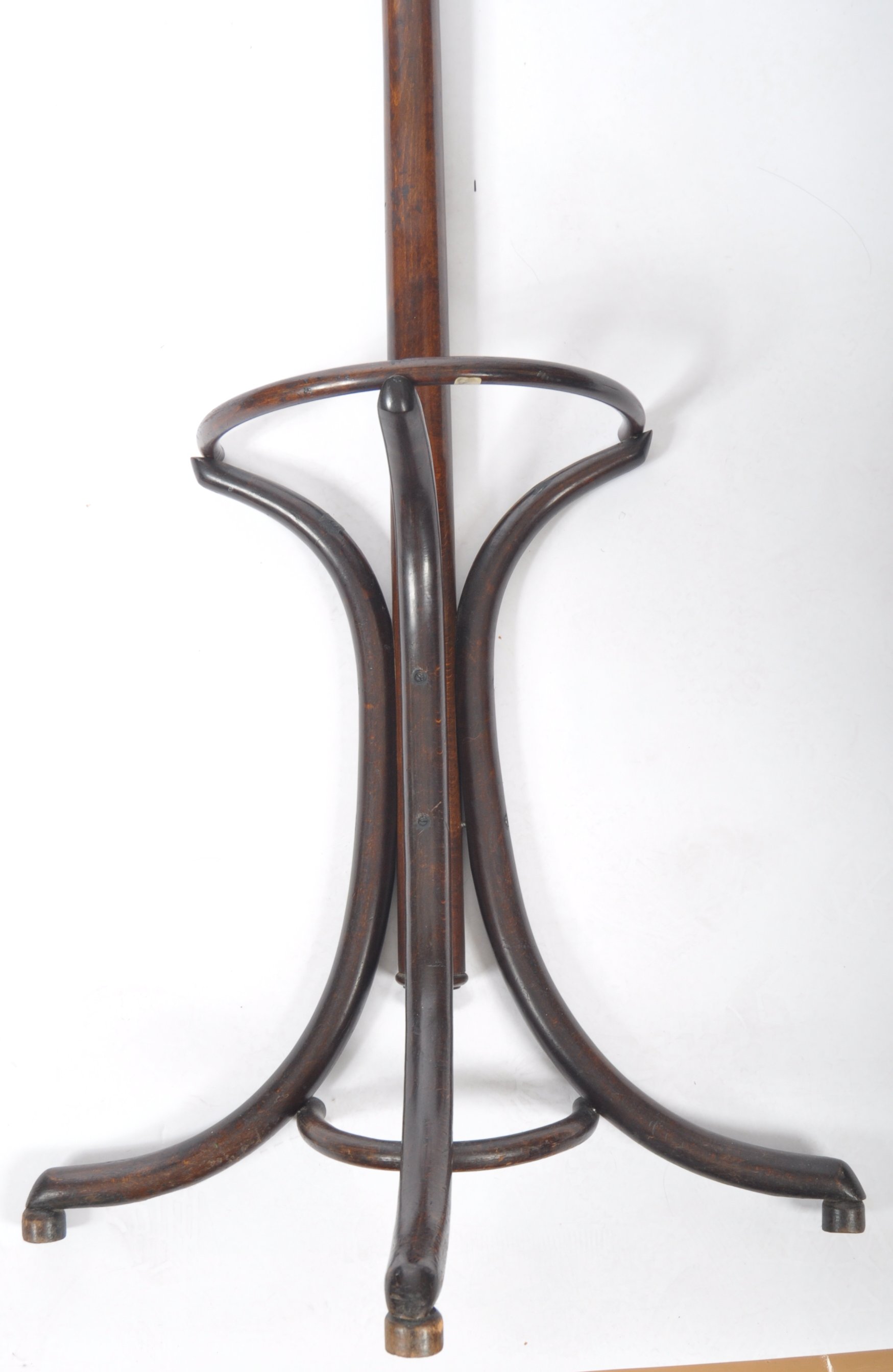 EARLY 20TH CENTURY THONET STYLE HALF ROUND BENTWOOD COAT RACK STAND - Image 3 of 4