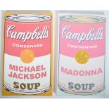 KEN SURMAN PAIR OF CAMPBELL'S SOUP CANVAS PRINTS IN THE MANOR OF WARHOL