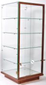 MID CENTURY GLASS SHOP DISPLAY CABINET SET WITH FOUR SHELVES