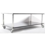 HABITAT RETRO 1980'S BLACK METAL AND CHROME TWO TIER COFFEE TABLE