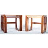 VICTOR B WILKINS PAIR (TWO) NESTS OF QUADRILLE TABLES