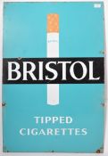 BRISTOL TIPPED CIGARETTES ENAMELED ADVERTISING POINT OF SALE SIGN