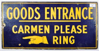 GOODS ENTRANCE EARLY 20TH ENAMELED SIGN